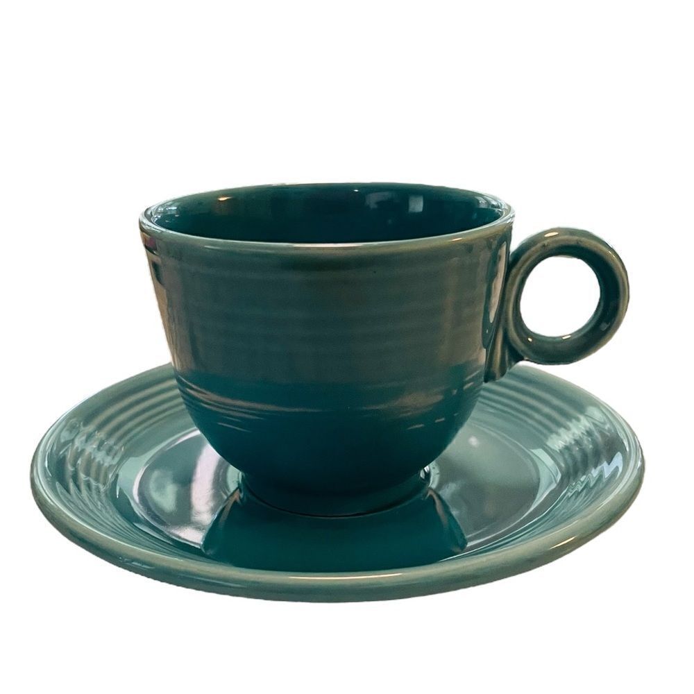 Vintage Mid-Century MCM Fiesta Turquoise Tea cup & Saucer